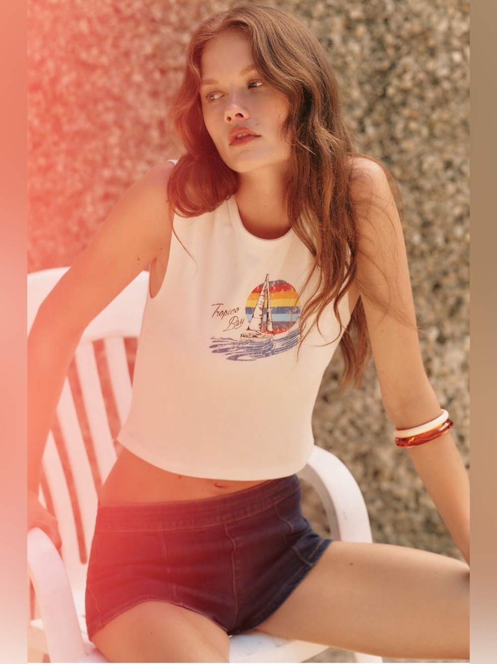 Celandine Tropico Bay Graphic Tee, NWT , size Small